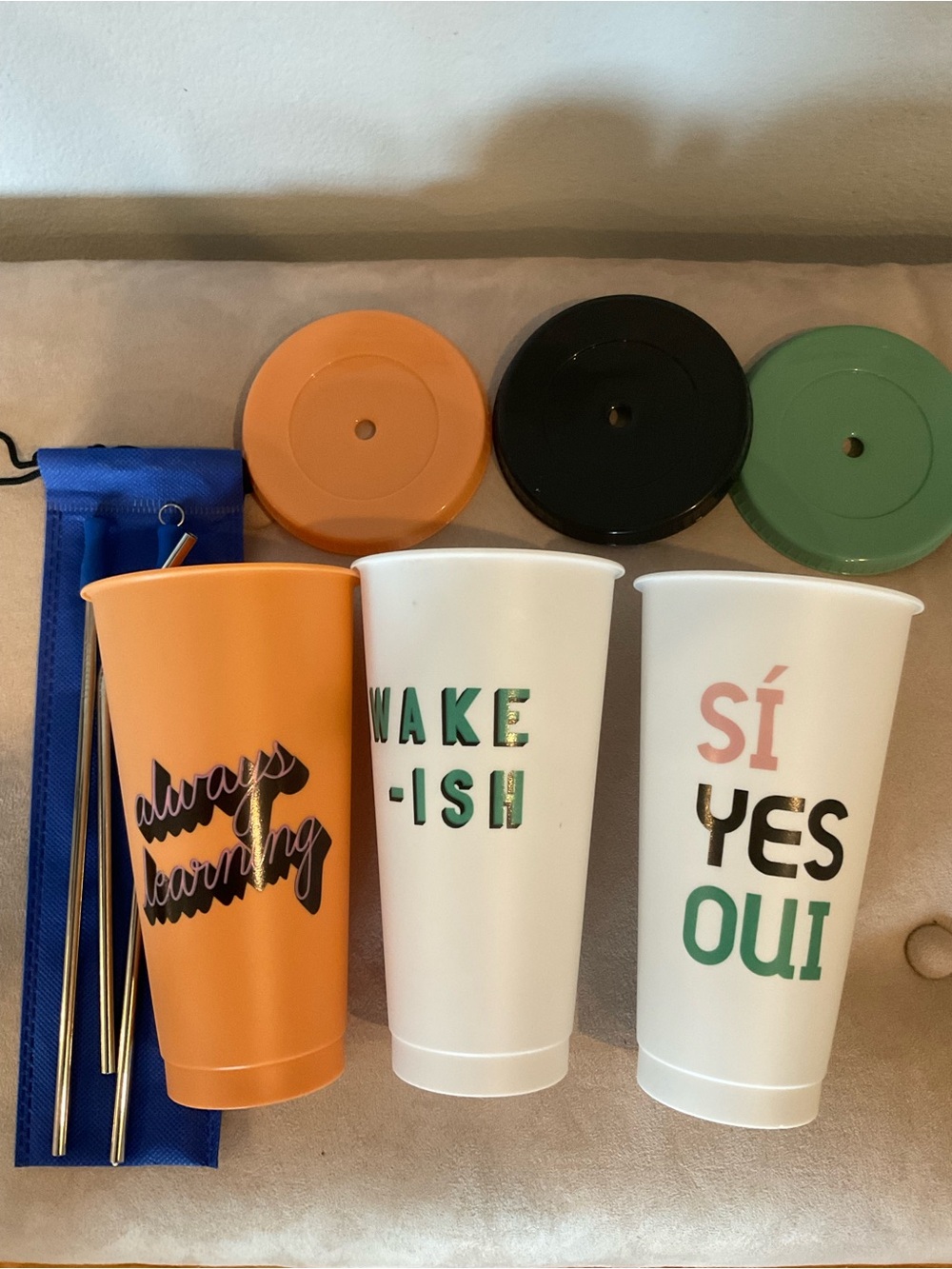 Target Reusable Cups with Lids and Metal Straws